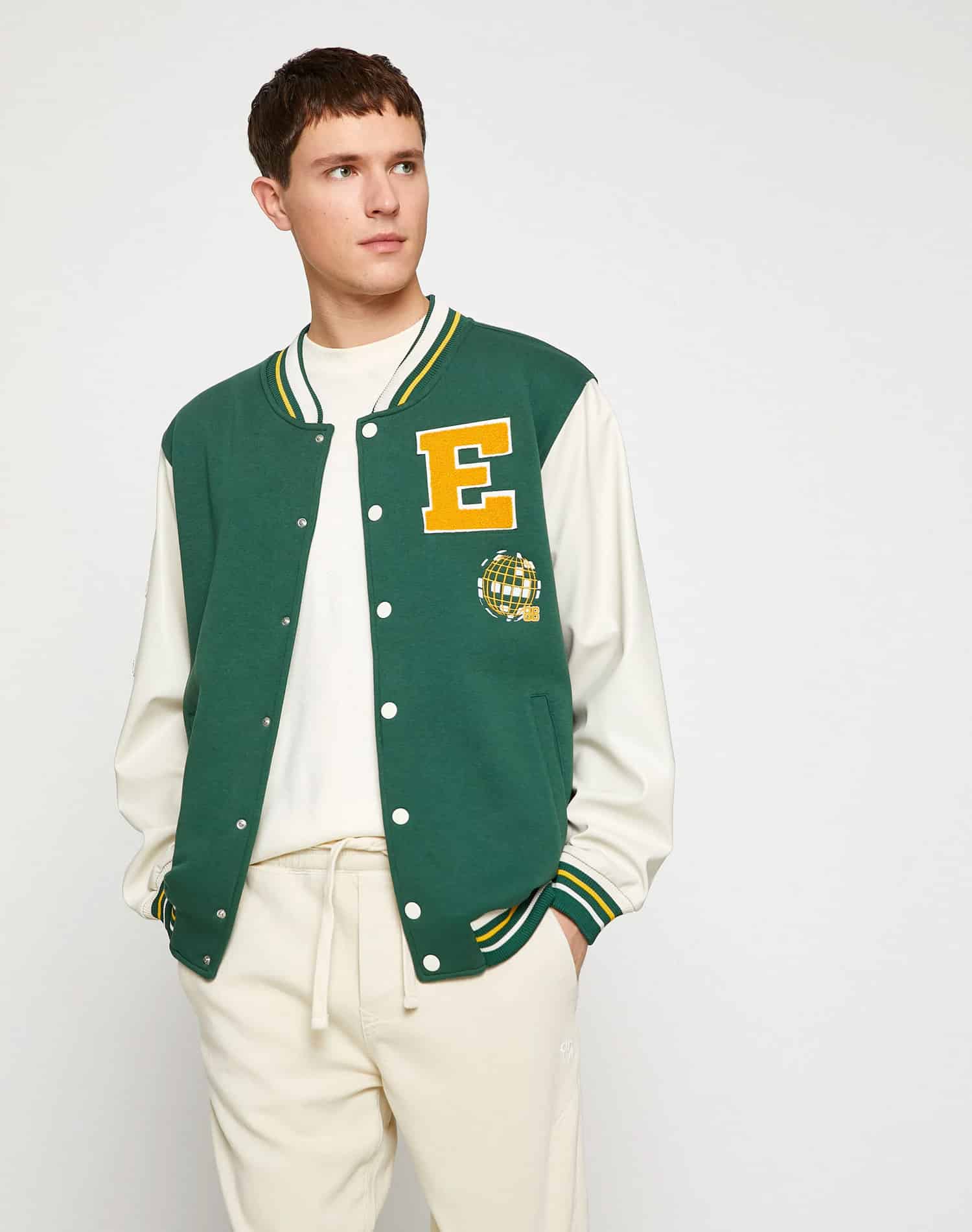 Oversize Bomber College Jacket Printed Fleece Inside – Bild 3